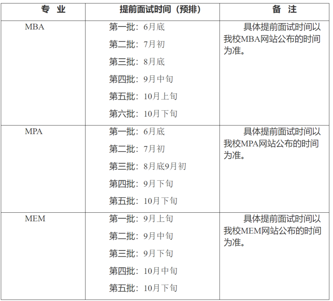 提前面试时间(预排)